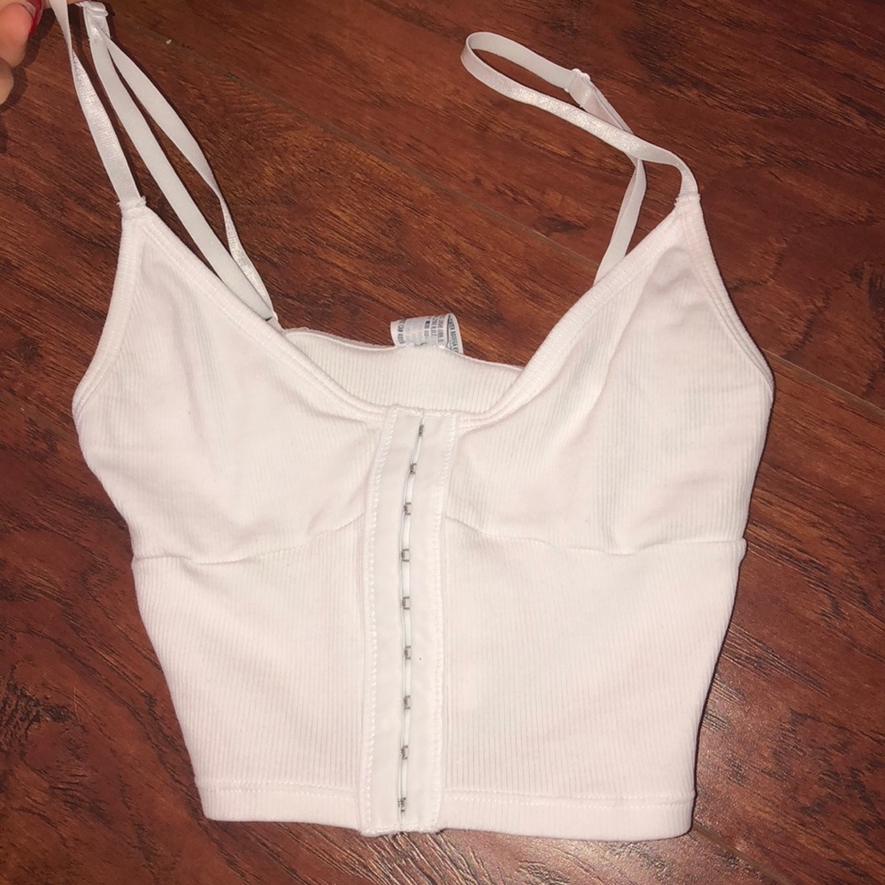 White strappy cute cropped tank